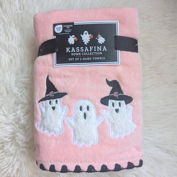 Halloween Ghost Hand Towels (Set of 2) – Pink Cute Spooky Decor - Picture 1 of 3